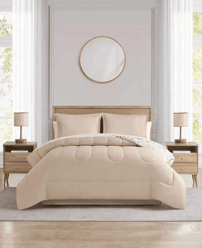 Macy's Florence Reversible 8-Piece King Comforter Set (Tan) for $32.99 image 2