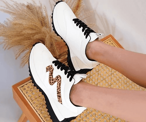 Project Cloud Women's Lace-Up Fashion Sneakers (Leopard, Size 6.5) for $33.90 image 2