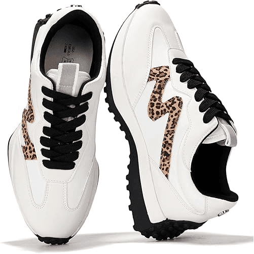 Project Cloud Women's Lace-Up Fashion Sneakers (Leopard, Size 6.5) for $33.90