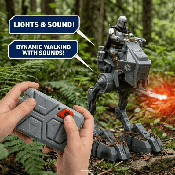 Jada Toys Star Wars Imperial Remnant AT-RT RC Walker with Mandalorian and Grogu image 4