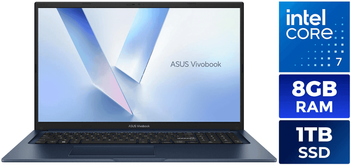 ASUS Vivobook 17 Core 7 Laptop, 8GB RAM, 1TB SSD