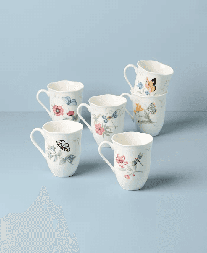 Lenox Butterfly Meadow Porcelain Mugs, Set of 6 image 3