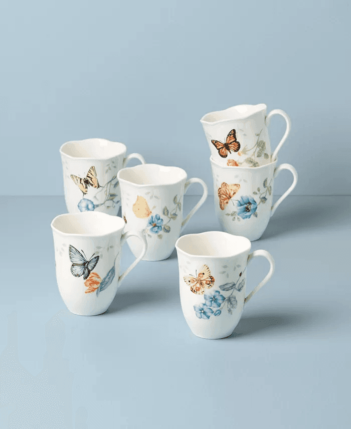 Lenox Butterfly Meadow Porcelain Mugs, Set of 6 image 2