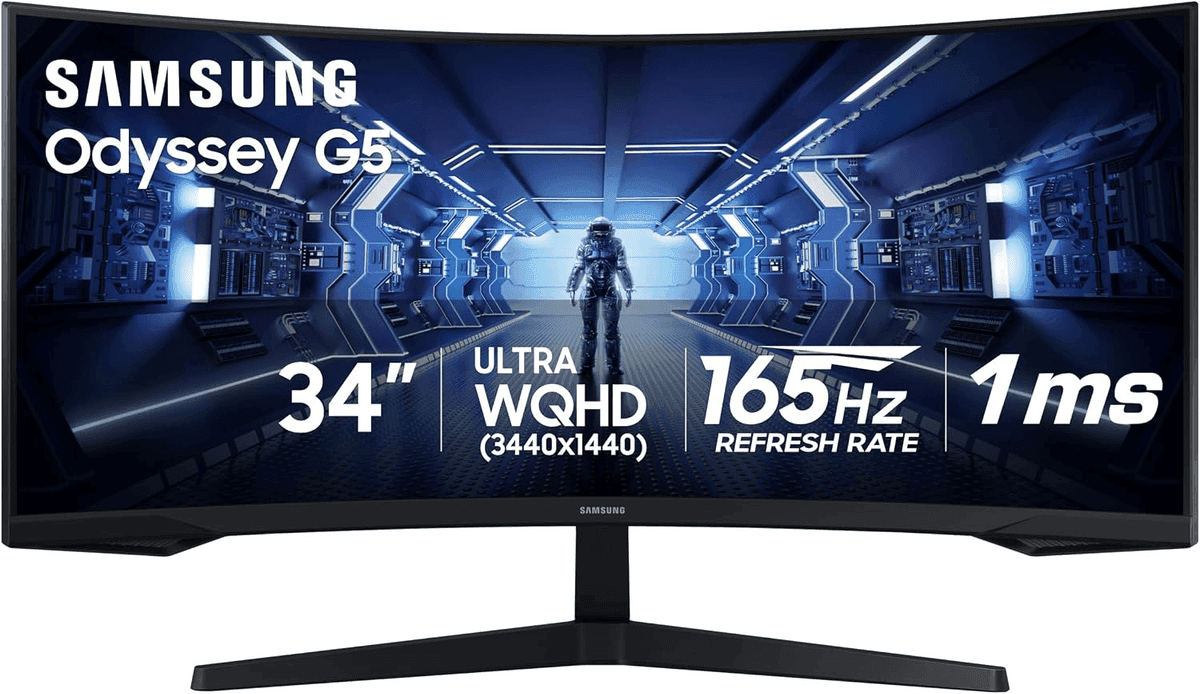 Samsung 34-inch Odyssey G5 Ultrawide Curved Gaming Monitor