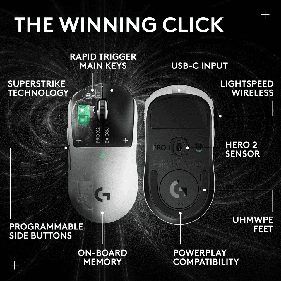 Logitech G PRO X2 SUPERSTRIKE Wireless Gaming Mouse (Certified Refurbished) image 2
