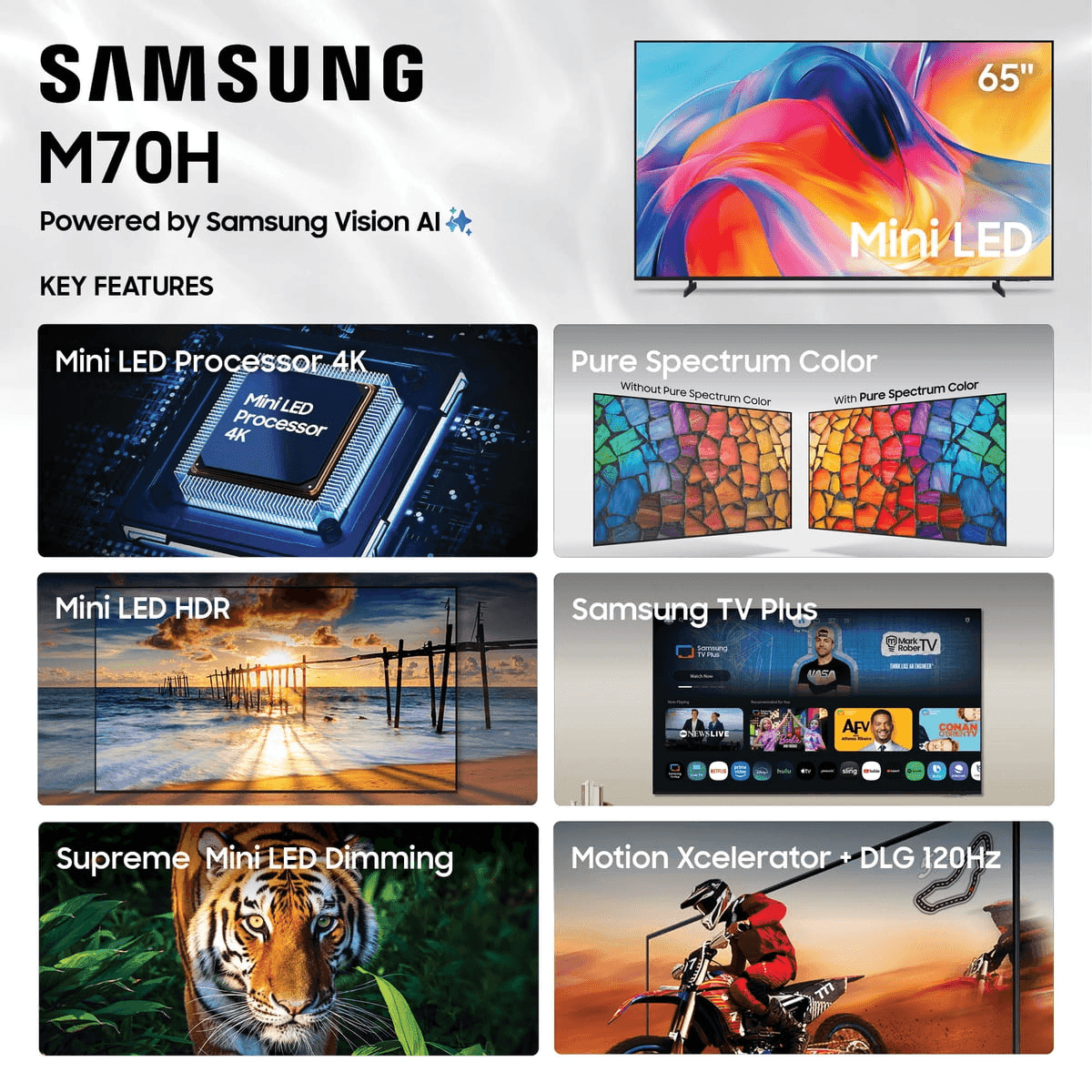 Samsung 65-inch M70H Mini LED 4K Smart TV (2026) image 2