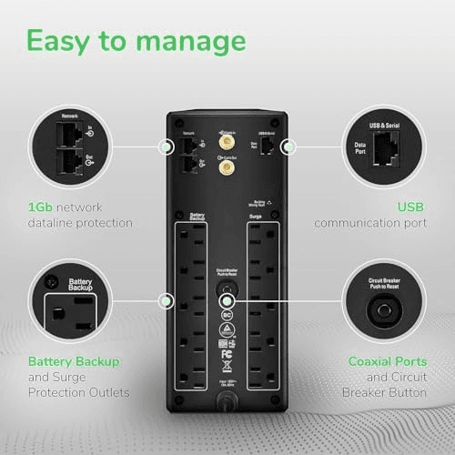 APC BX1500M 1500VA/900W UPS Battery Backup image 2