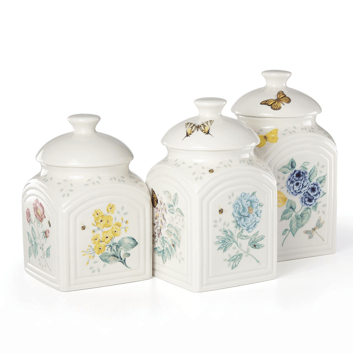 Lenox Butterfly Meadow Porcelain Canisters, Set of 3 image 2