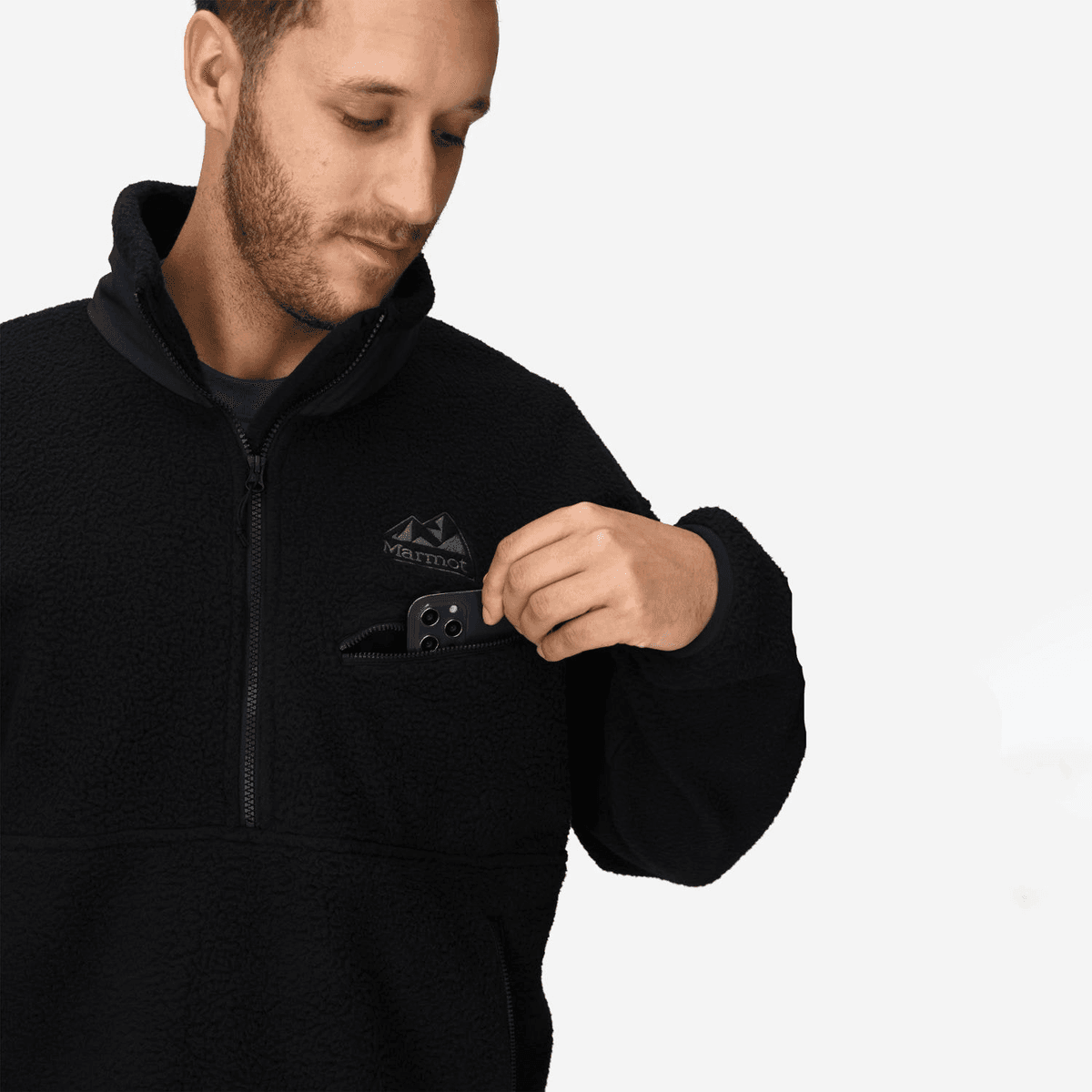 Marmot '94 E.C.O. Recycled Fleece Jacket - Men's, Black/Black, Medium image 4