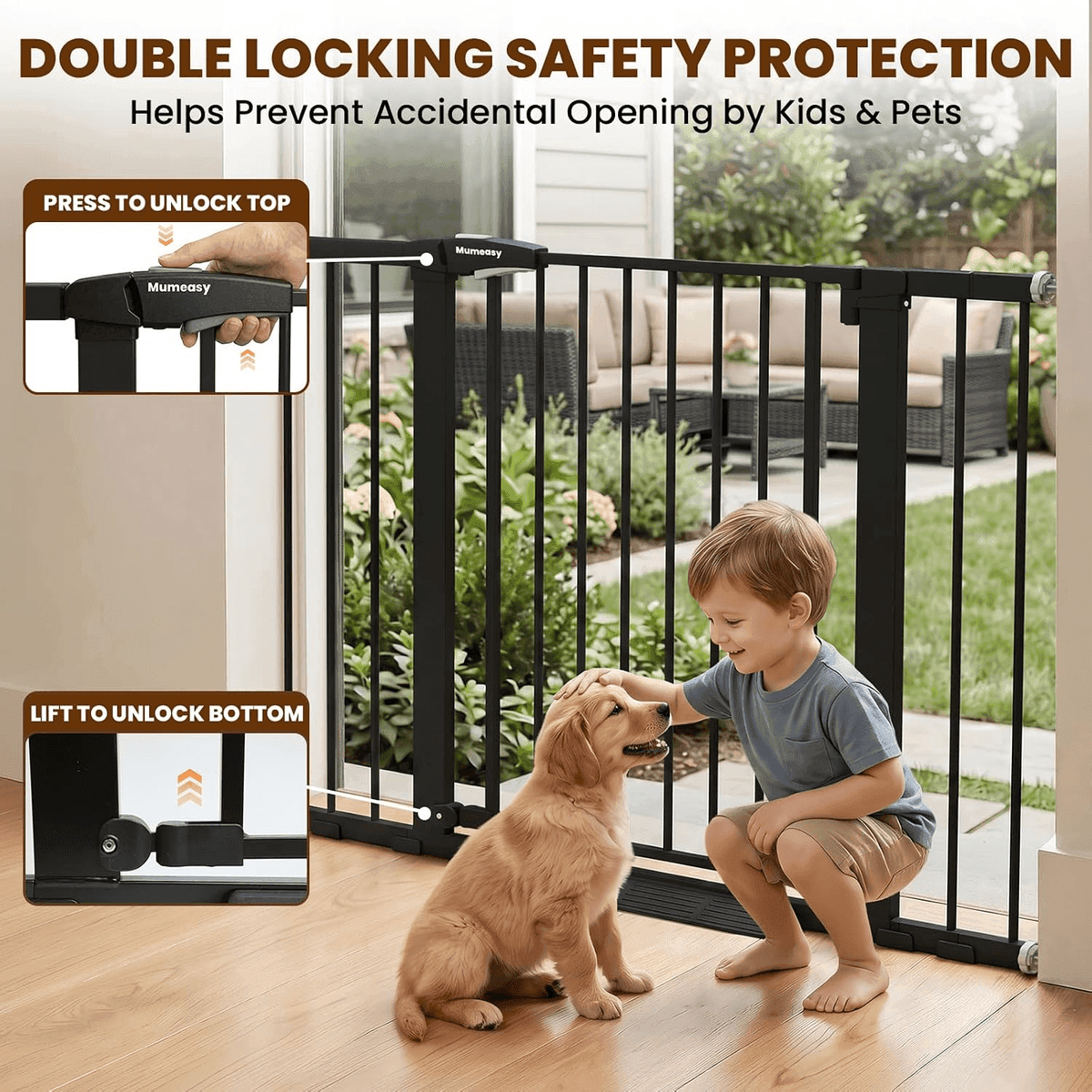 Mumeasy 29.7-46-Inch Auto-Close Baby Gate (Black) for $63.74 image 5