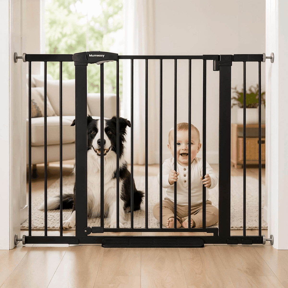 Mumeasy 29.7-46-Inch Auto-Close Baby Gate (Black) for $63.74 image 2
