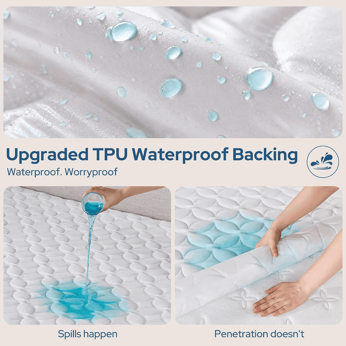 BEDLORE Waterproof Mattress Protector - Queen, White image 3