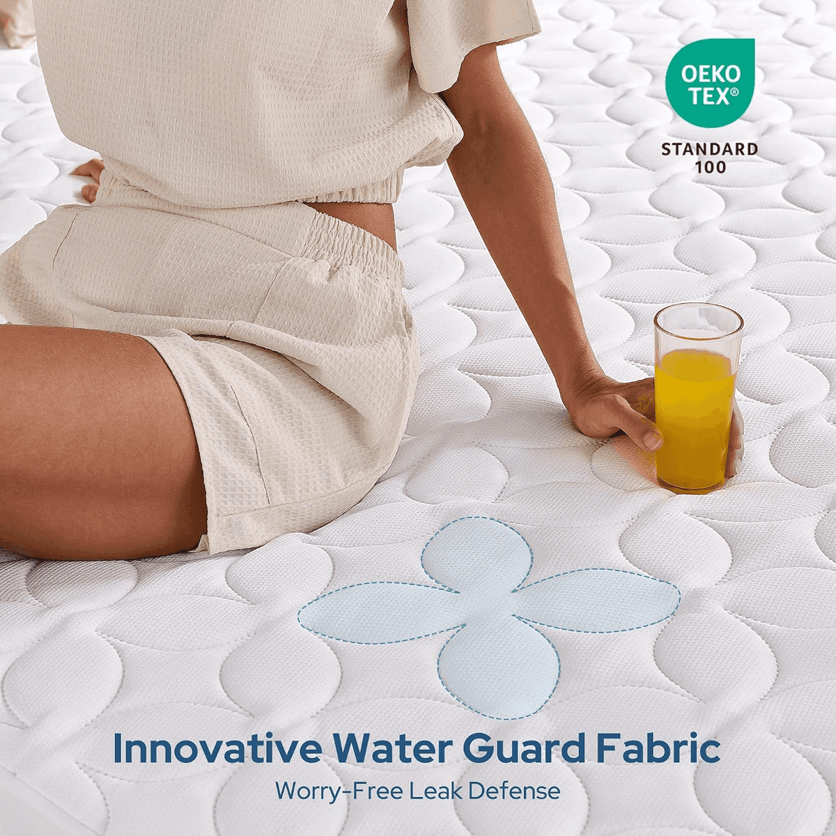 BEDLORE Waterproof Mattress Protector - Queen, White image 2