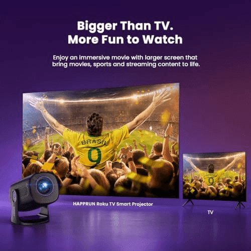 HAPPRUN Roku TV Smart Mini Projector image 3