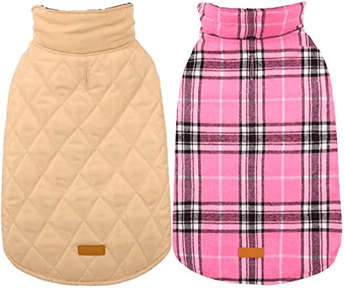 Kuoser Reversible Waterproof Dog Coat - Pink, Medium image 2