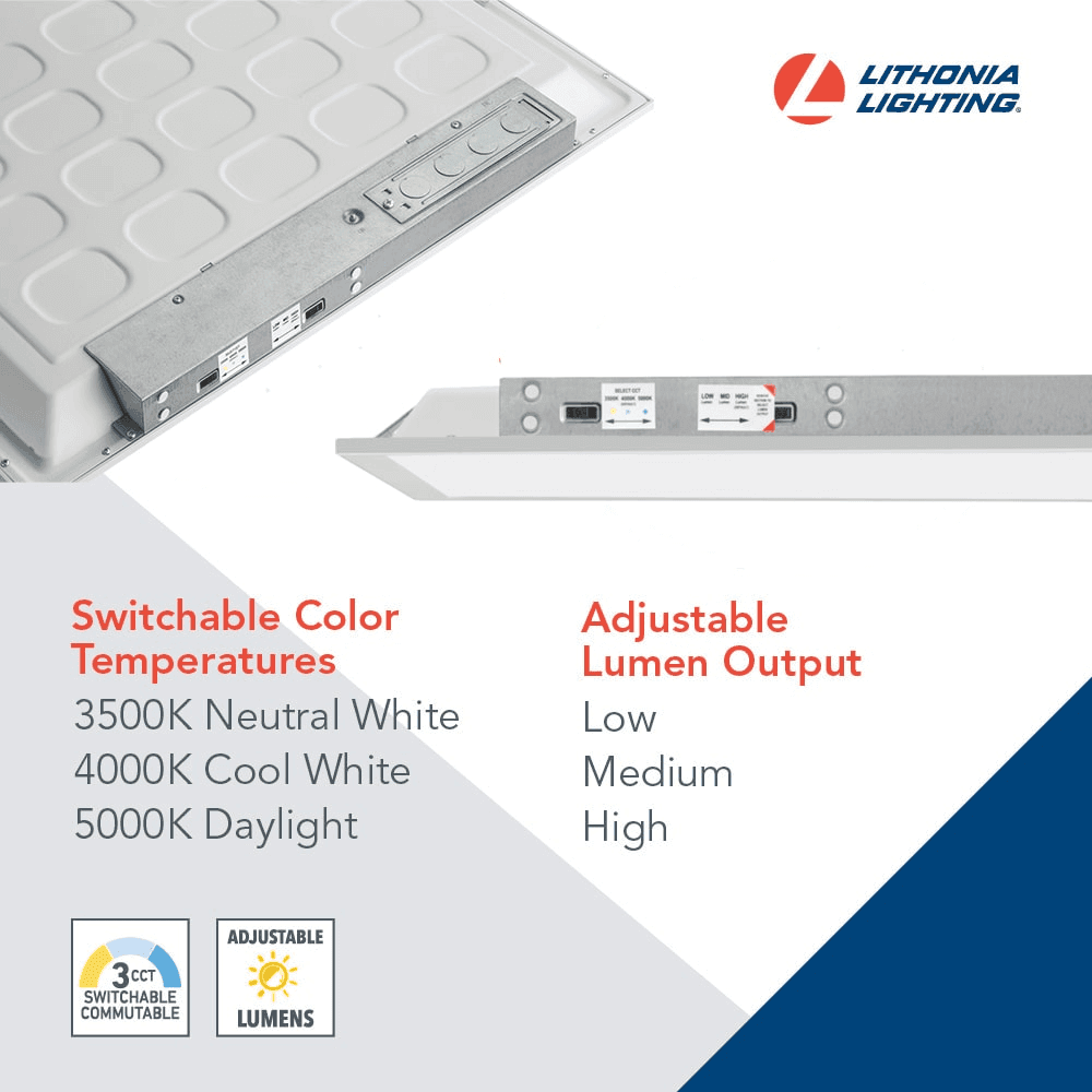 Lithonia Lighting CPX 2' x 4' Switchable LED Panel Lights - 2-Pack image 3