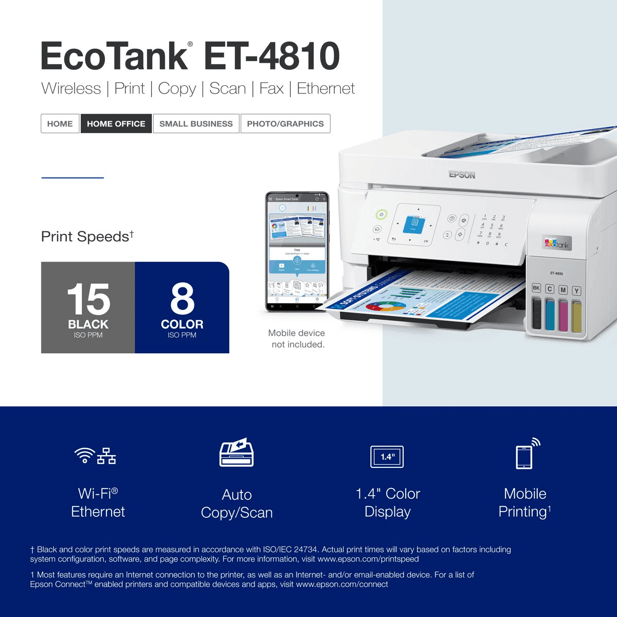 Epson EcoTank ET-4810 Wireless All-in-One Supertank Printer - $249 image 5