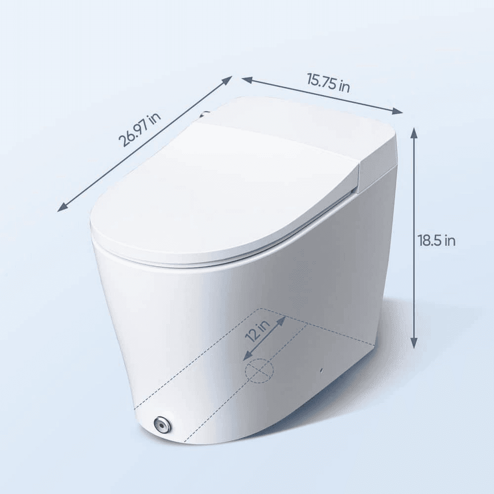 HOROW HR-0005 Elongated Smart Bidet Toilet - White image 3