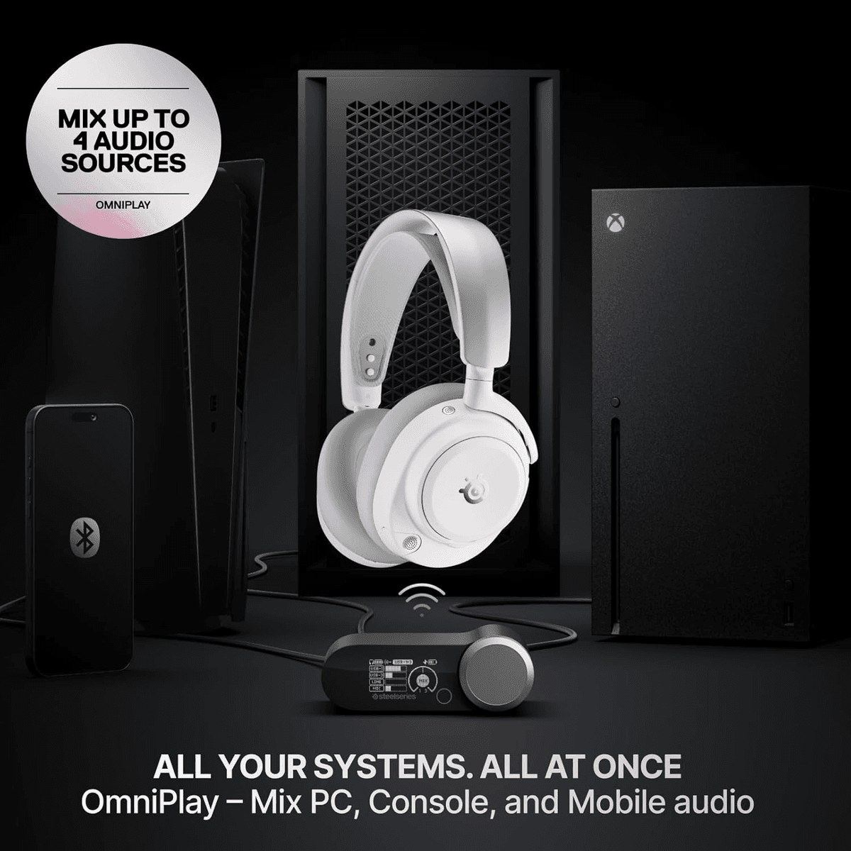 SteelSeries Arctis Nova Pro Omni Wireless Headset - White image 3