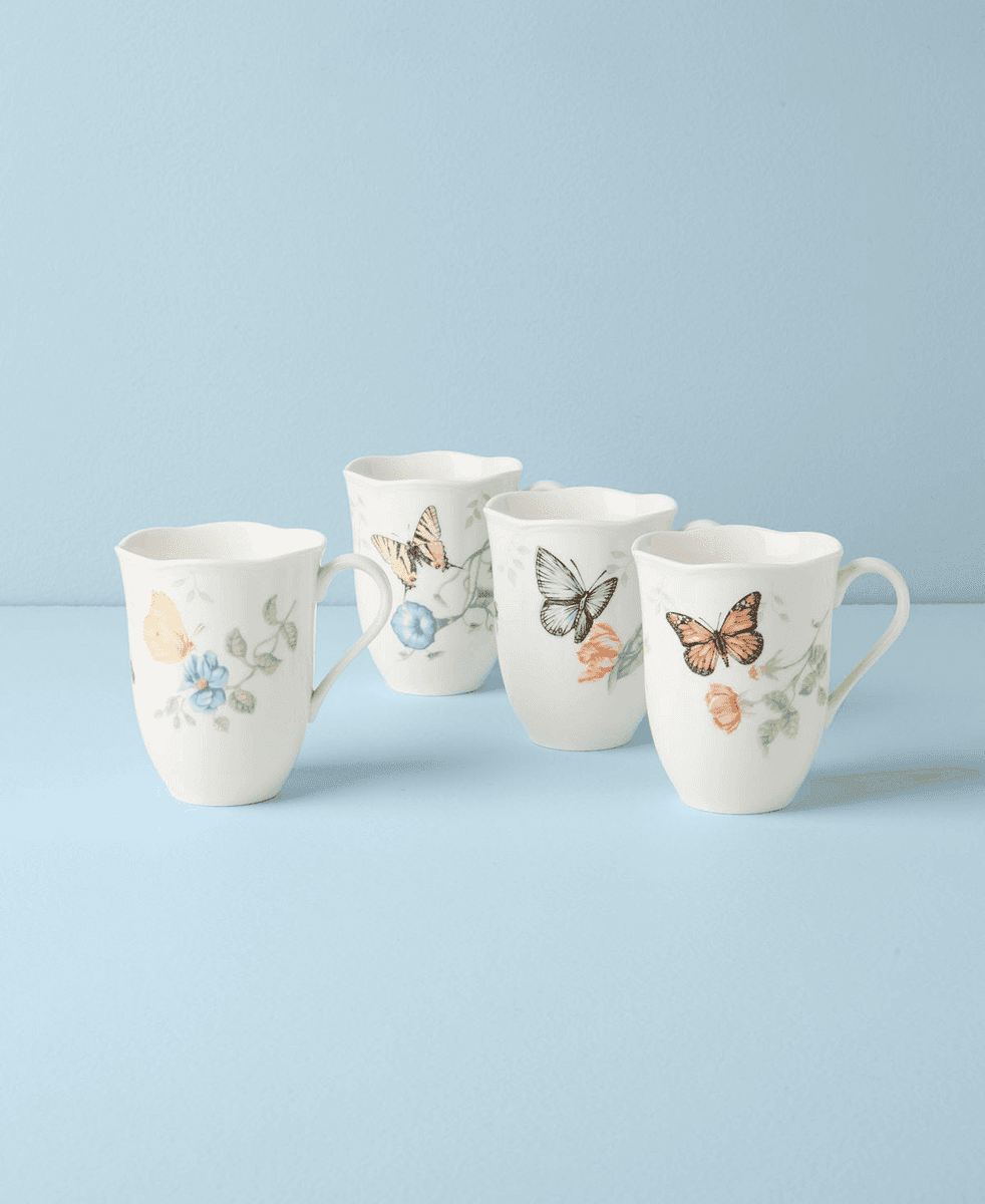 Lenox Butterfly Meadow Porcelain Mugs, Set of 4 image 2