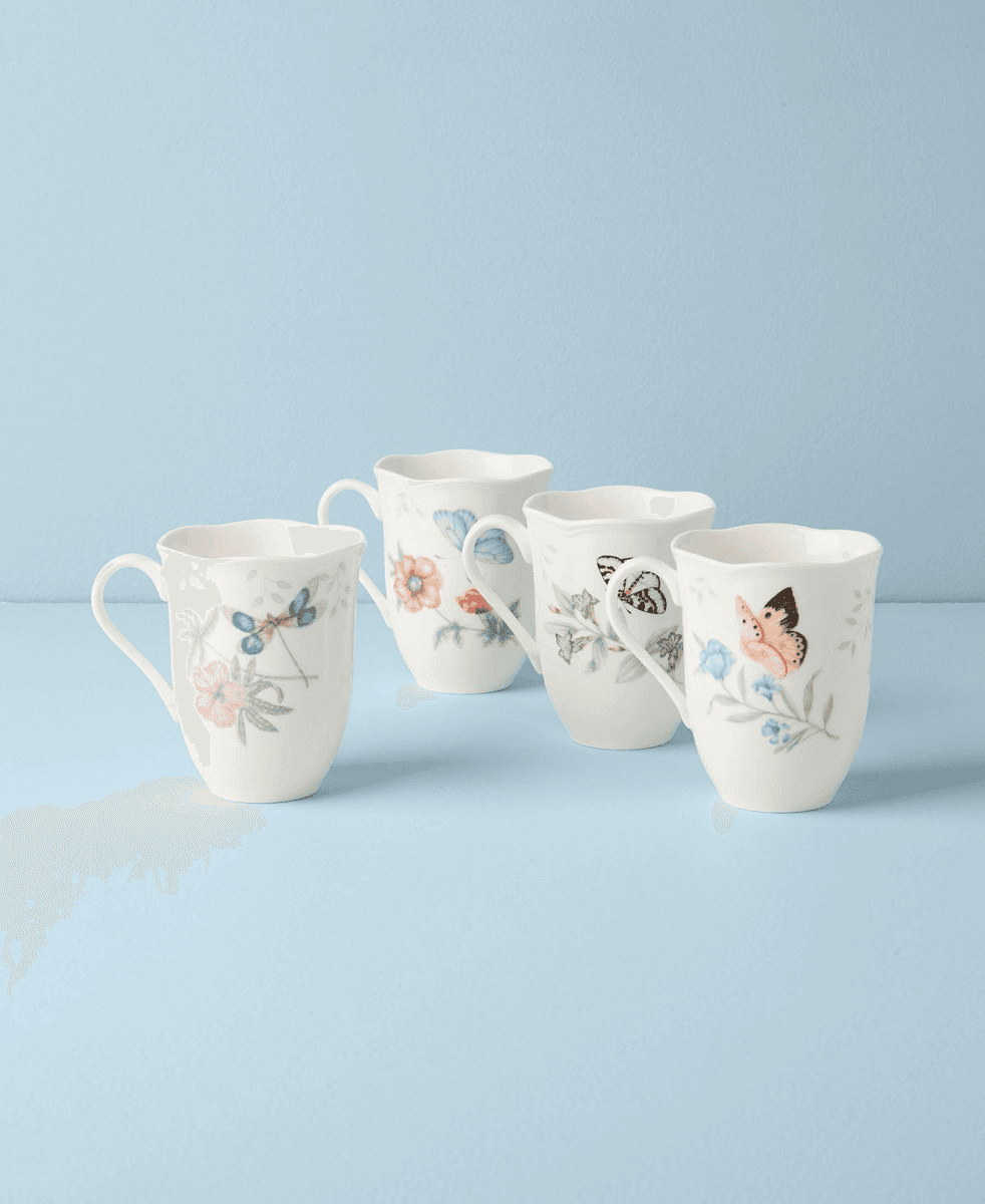 Lenox Butterfly Meadow Porcelain Mugs, Set of 4 image 3