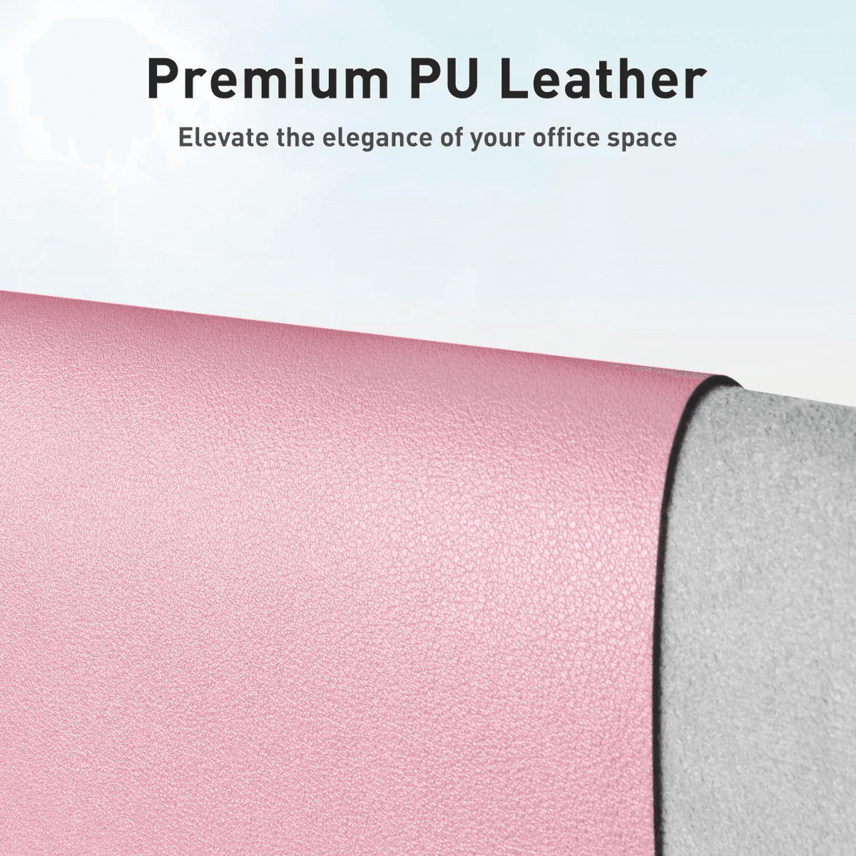 Aothia 31.5 x 15.7 Inch PU Leather Desk Pad, Fairy Pink image 2