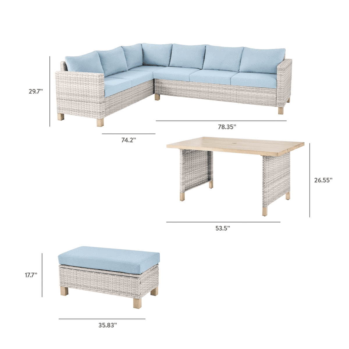 Better Homes & Gardens Brookbury 4-Piece Outdoor Sectional Set image 4