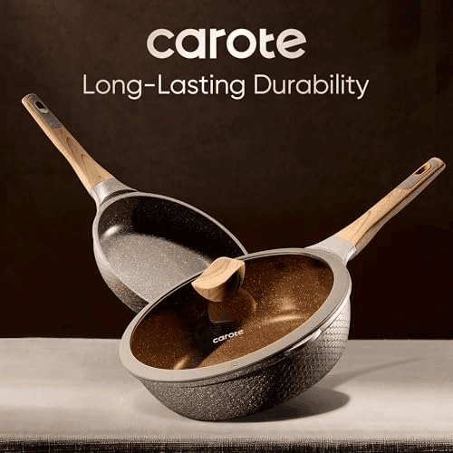 CAROTE 26-Piece Nonstick Cookware Set - Brown image 5