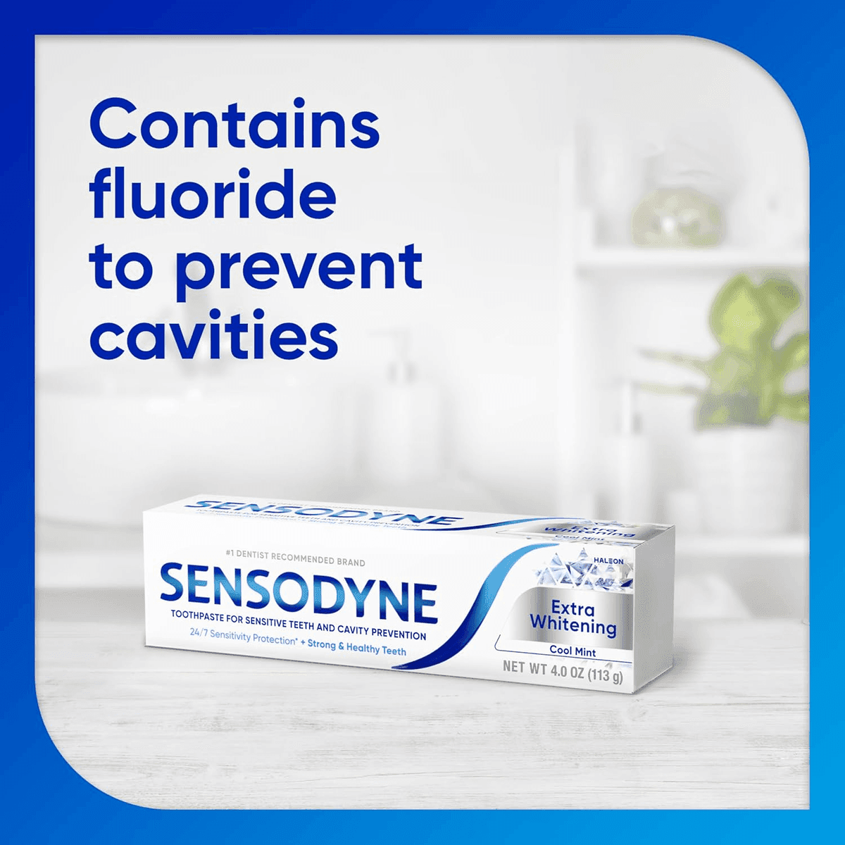 Sensodyne Extra Whitening Cool Mint Toothpaste, 4 oz, 4-Pack image 2