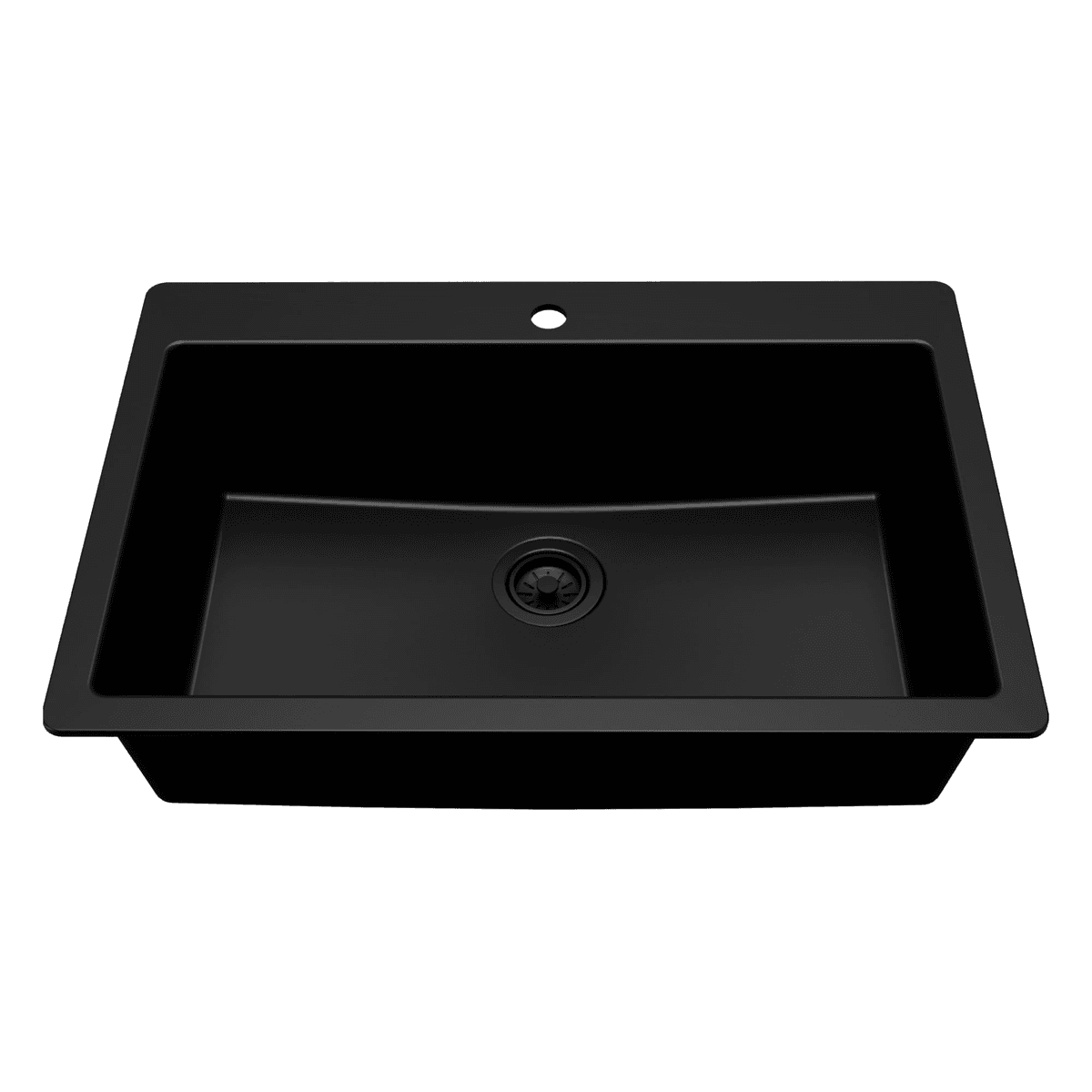 allen + roth Kaiden 33-in Black Quartz Single-Bowl Kitchen Sink