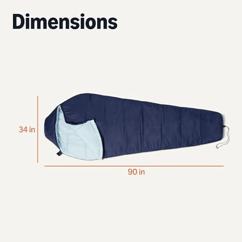 Amazon Basics 20 F Mummy Sleeping Bag (Navy Blue) image 4