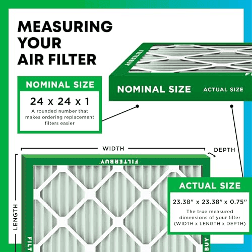 Filterbuy 24x24x1 MERV 8 Air Filters - 4 Pack image 2