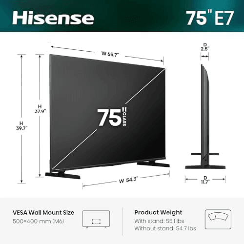 Hisense 75-inch E7 Cinema Hi-QLED Mini-LED 4K Fire TV image 2