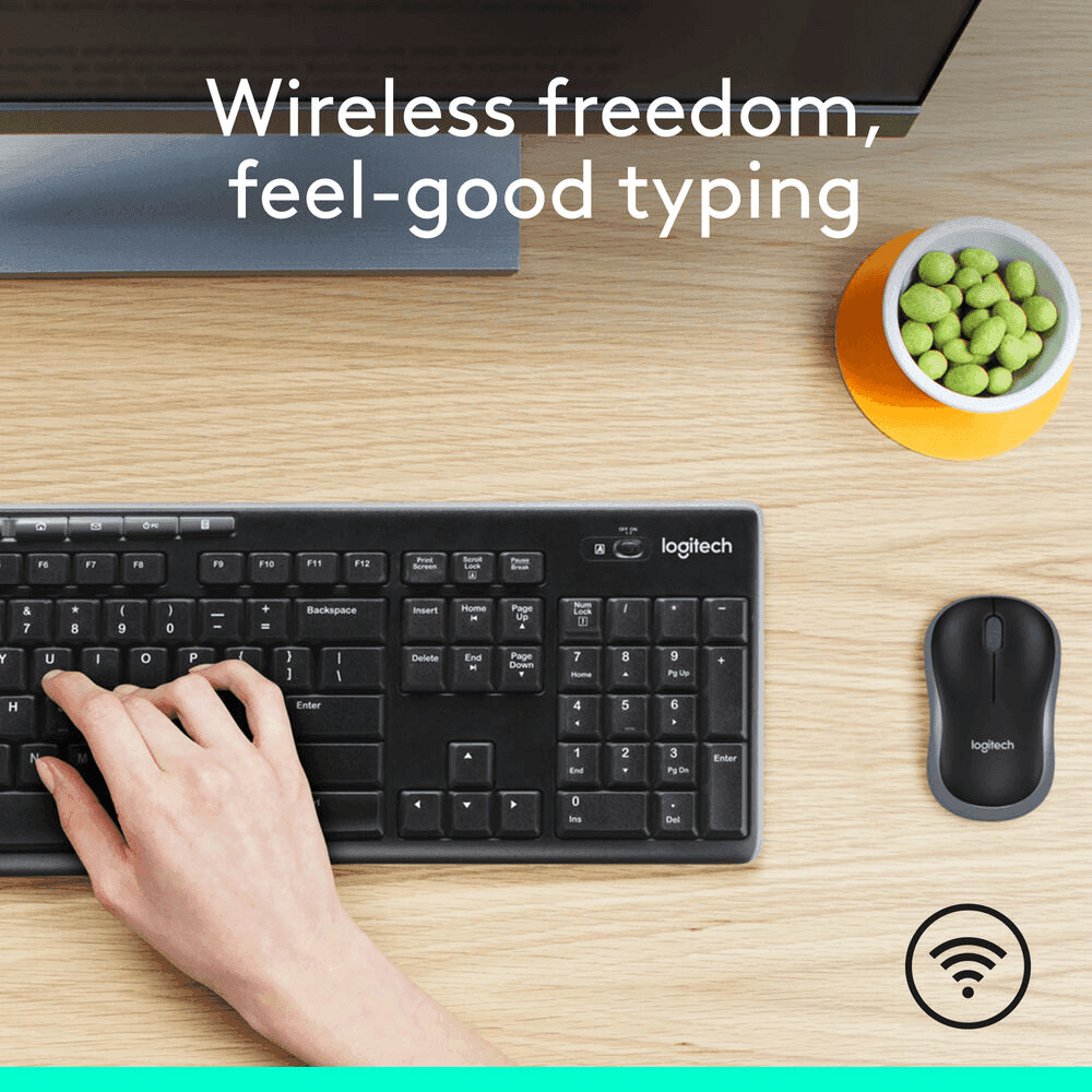 Logitech MK270 Wireless Keyboard & Mouse Combo - Black image 2