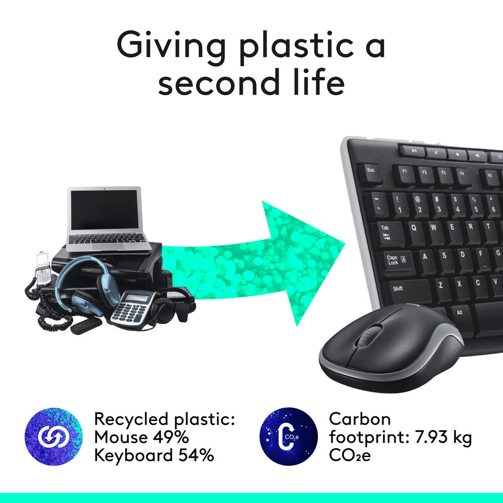Logitech MK270 Wireless Keyboard & Mouse Combo - Black image 4