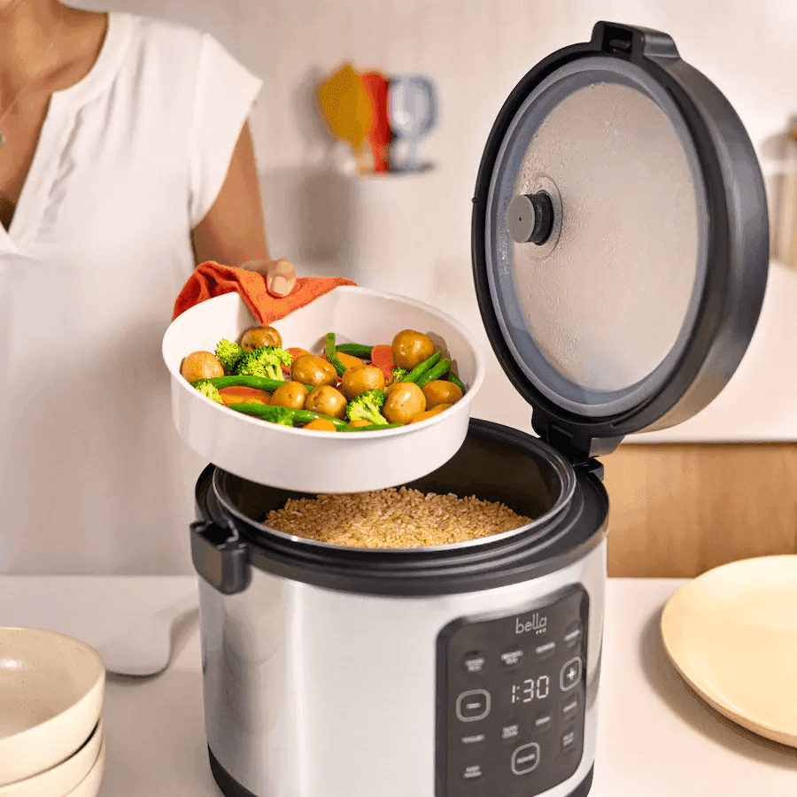 bella PRO 20-Cup Digital Rice Cooker - Stainless Steel image 3