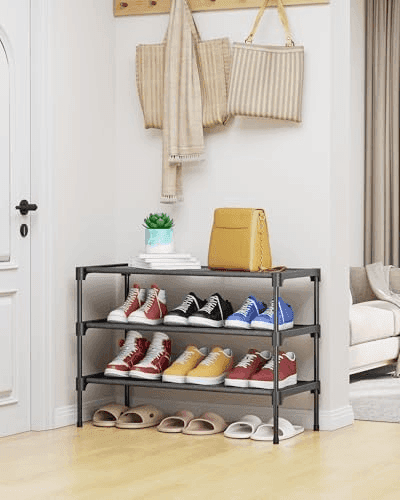 Kitsure 3-Tier Stackable Shoe Rack - Black image 3