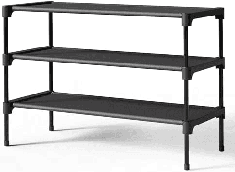 Kitsure 3-Tier Stackable Shoe Rack - Black image 2
