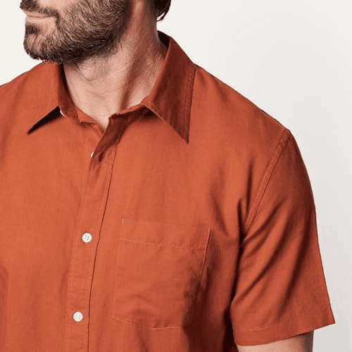 Amazon Essentials Men's Linen Shirt - Brick Red, Large image 3