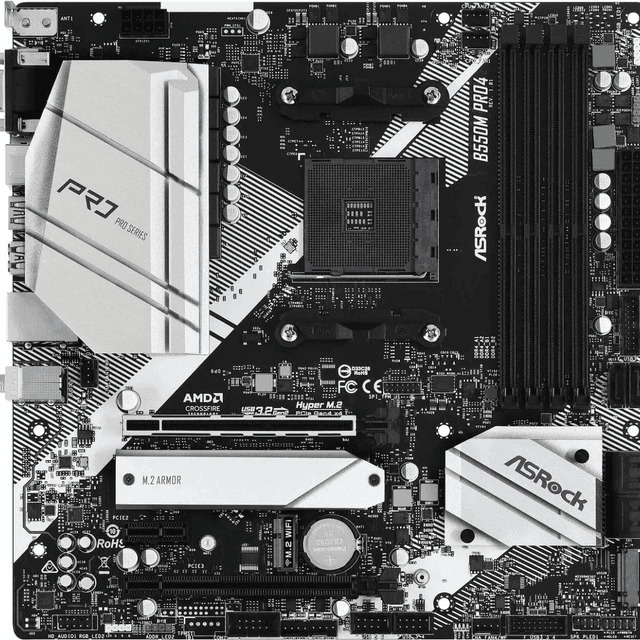 ASRock B550M PRO4 AM4 AMD B550 Micro ATX Motherboard image 1