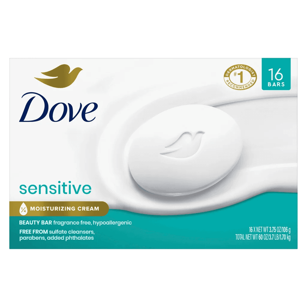 Dove Sensitive Skin Beauty Bar, 16 Bars