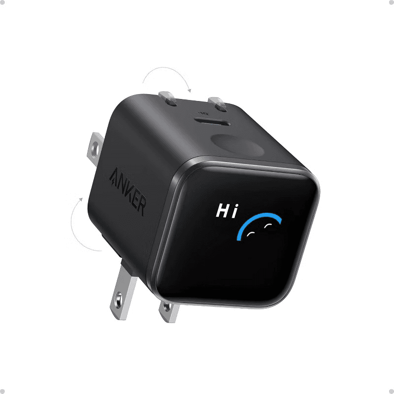 Anker Nano 45W USB-C Smart Display Wall Charger - Black