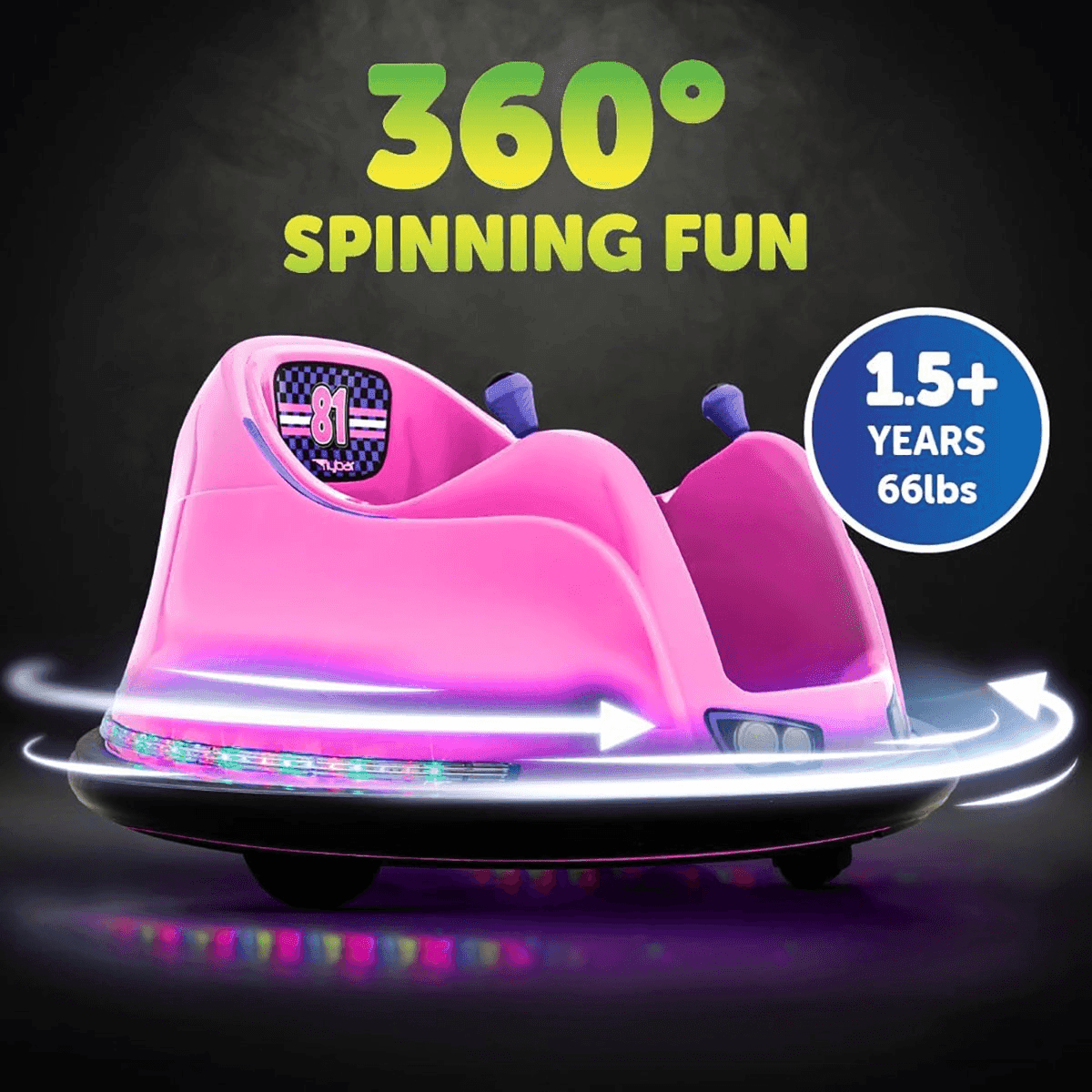 Flybar 6V Bumper Car for Toddlers - Pink image 3