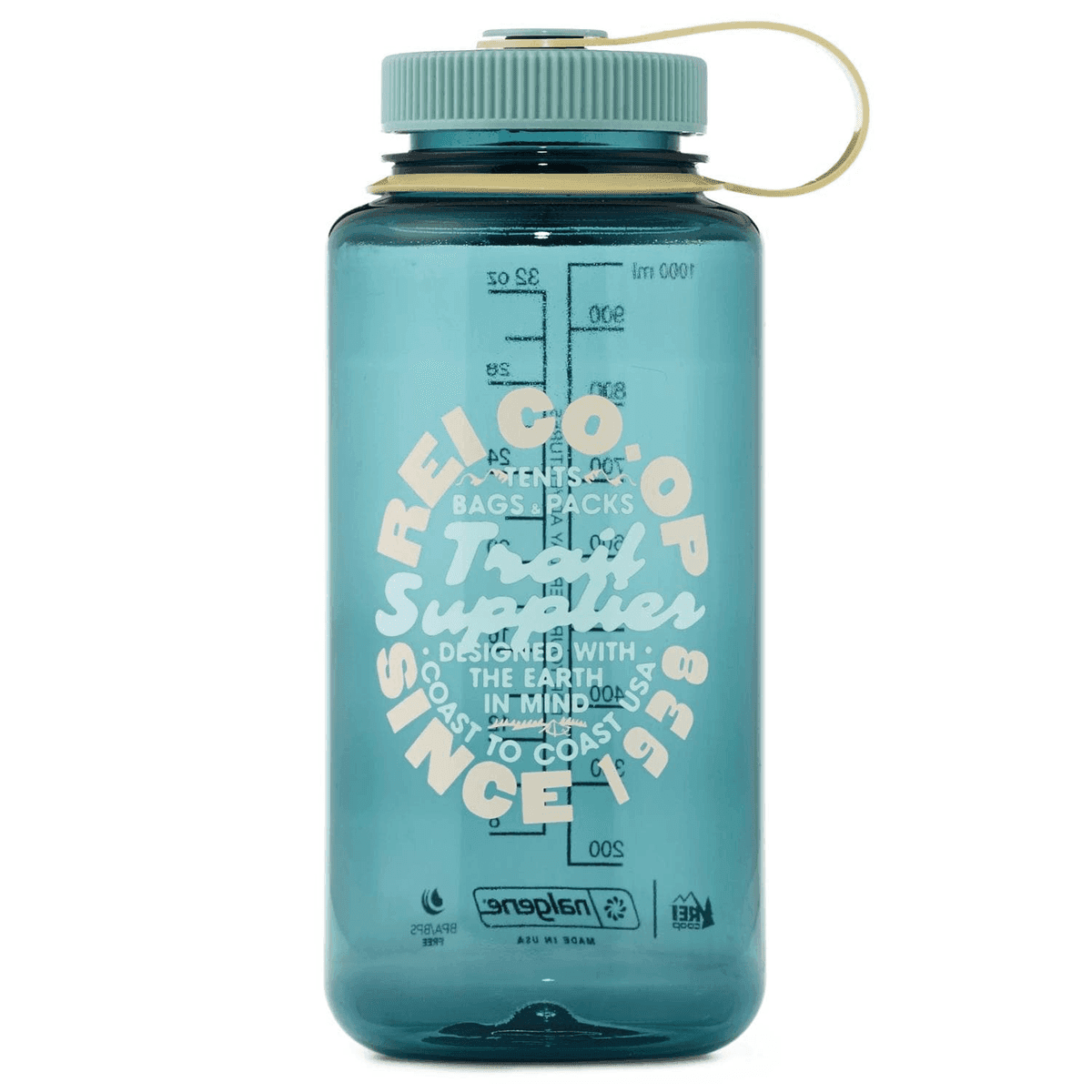 REI Co-op Nalgene Sustain Graphic Wide-Mouth Water Bottle 32 oz - Cadet Blue