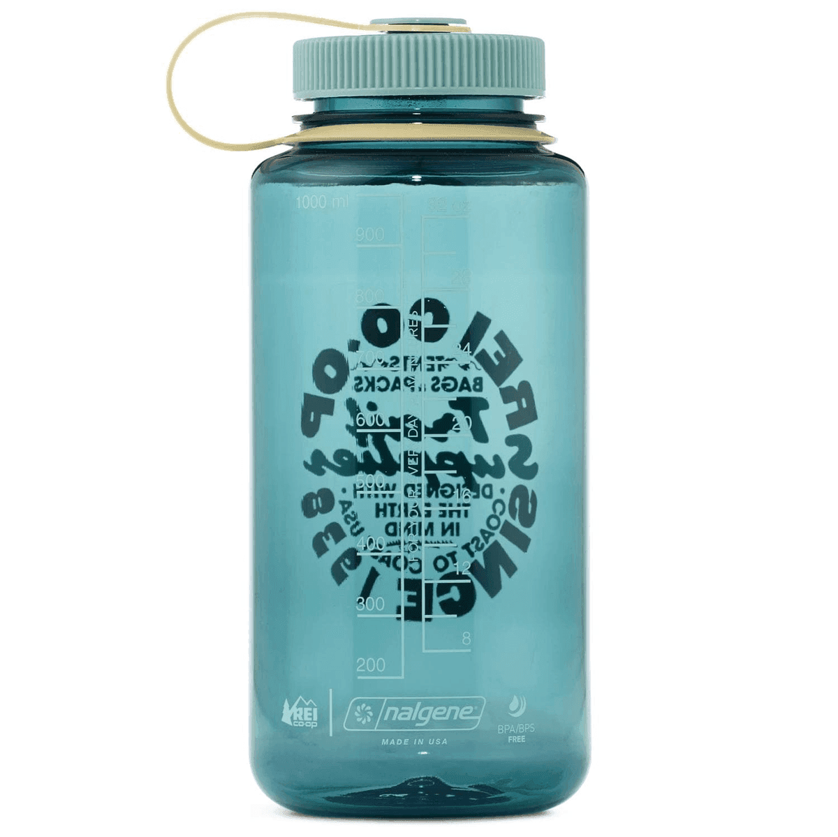 REI Co-op Nalgene Sustain Graphic Wide-Mouth Water Bottle 32 oz - Cadet Blue image 2