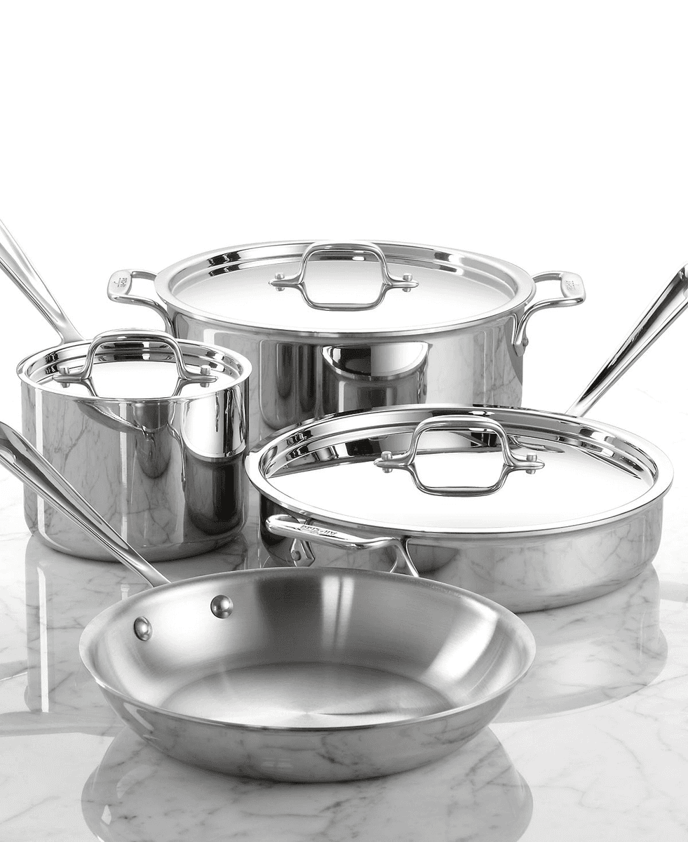 All-Clad D3 Stainless Steel 7-Piece Cookware Set image 2