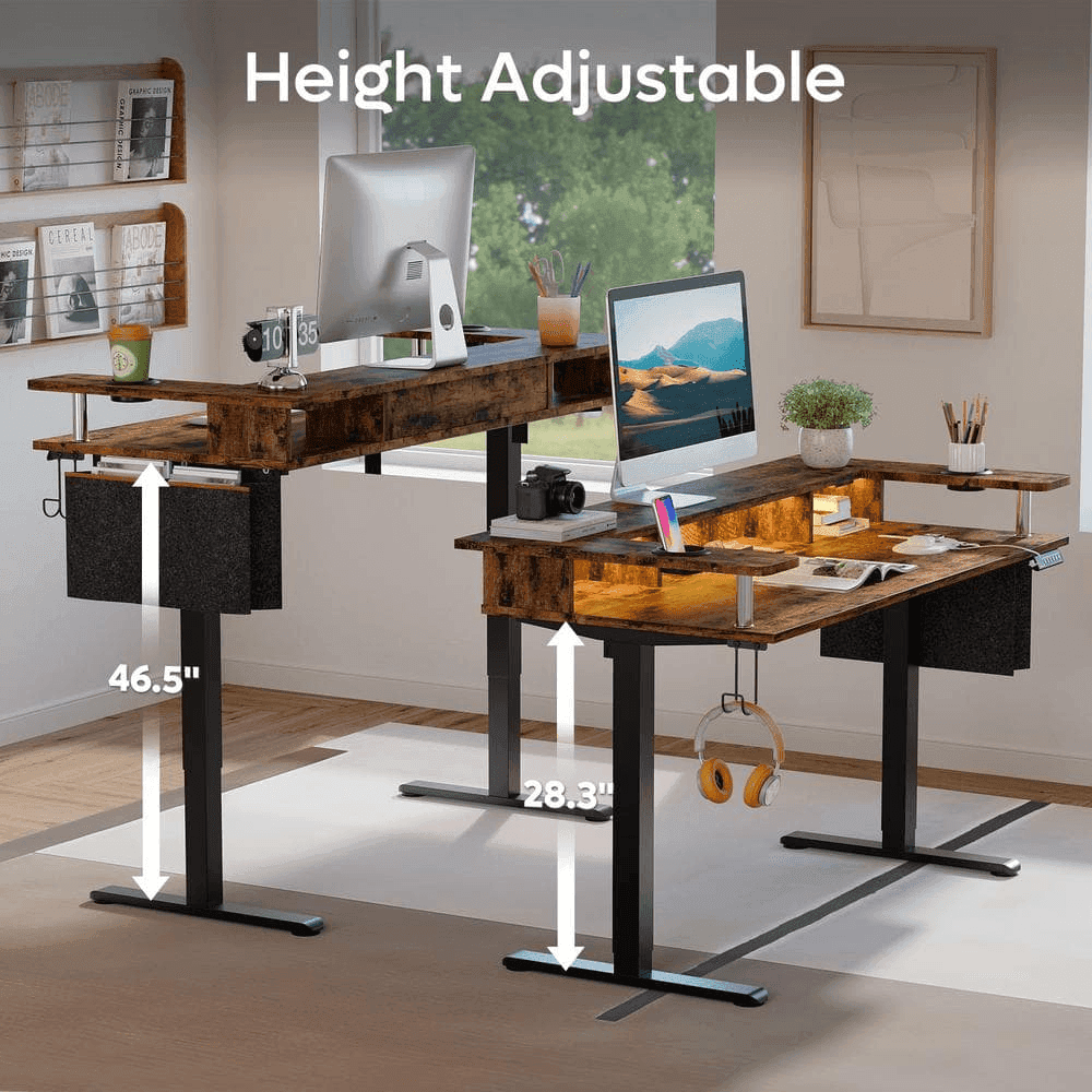 Bestier 58-Inch Electric Sit-to-Stand Desk with Monitor Stand image 4