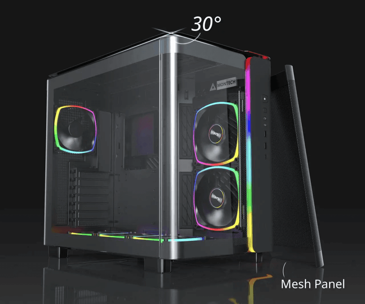 MONTECH KING 95 PRO Dual-Chamber ATX PC Case with 6 ARGB Fans image 2
