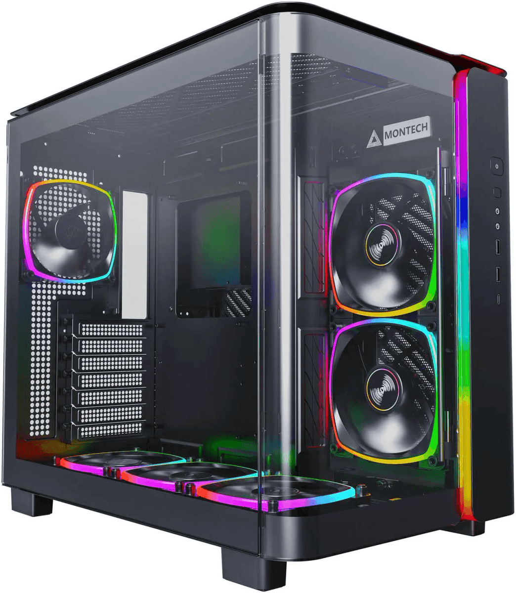 MONTECH KING 95 PRO Dual-Chamber ATX PC Case with 6 ARGB Fans