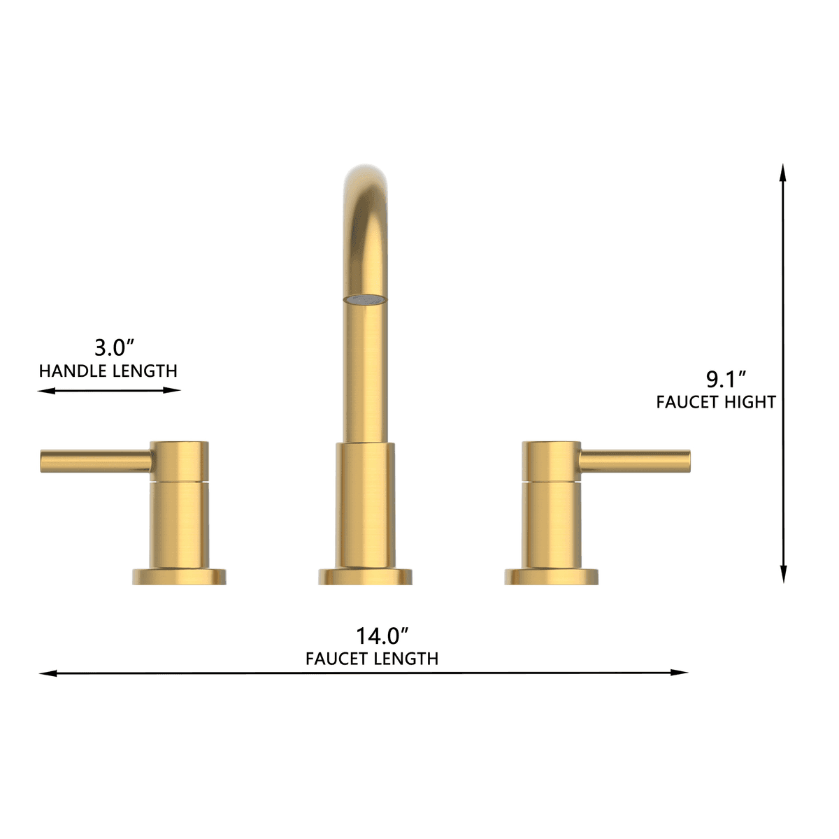 allen + roth Harlow SimpleFit Brushed Gold Widespread Bathroom Faucet image 3